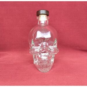 CRYSTAL HEAD Clear Skull Vodka Bottle‎ & Original Wood Cork 750ml Empty Italy
